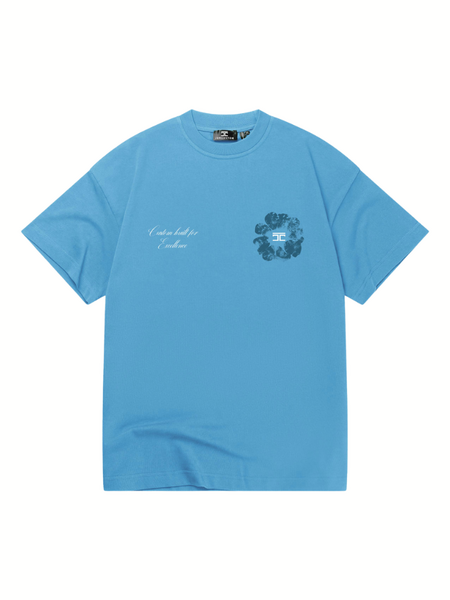 JorCustom Flowers Loose Fit T-Shirt - BountyBlue JorCustom JorCustom Flowers Loose Fit T-Shirt - BountyBlue