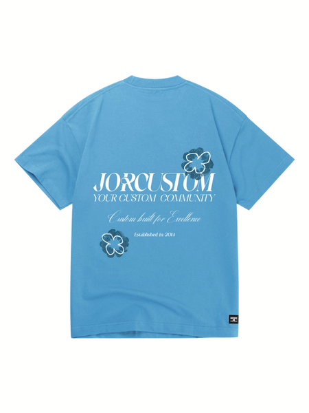 JorCustom Flowers Loose Fit T-Shirt - BountyBlue JorCustom JorCustom Flowers Loose Fit T-Shirt - BountyBlue