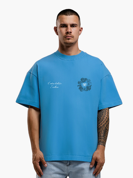 JorCustom Flowers Loose Fit T-Shirt - BountyBlue JorCustom JorCustom Flowers Loose Fit T-Shirt - BountyBlue