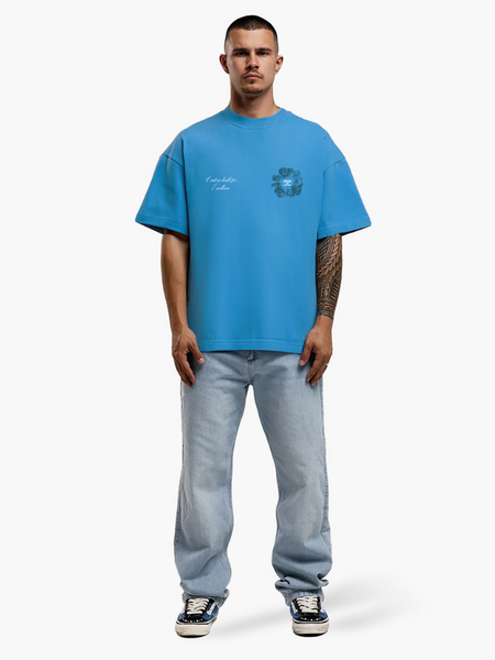 JorCustom Flowers Loose Fit T-Shirt - BountyBlue JorCustom JorCustom Flowers Loose Fit T-Shirt - BountyBlue
