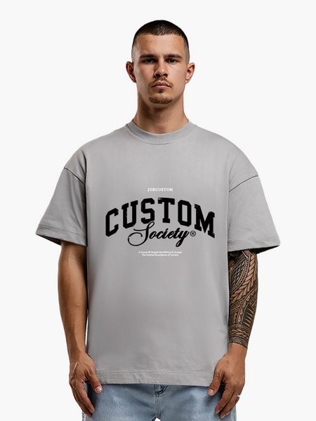 JorCustom JorCustom CustomSociety Loose Fit T-Shirt - Light Grey