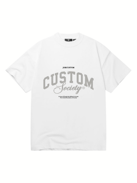 JorCustom CustomSociety Loose Fit T-Shirt - White JorCustom JorCustom CustomSociety Loose Fit T-Shirt - White