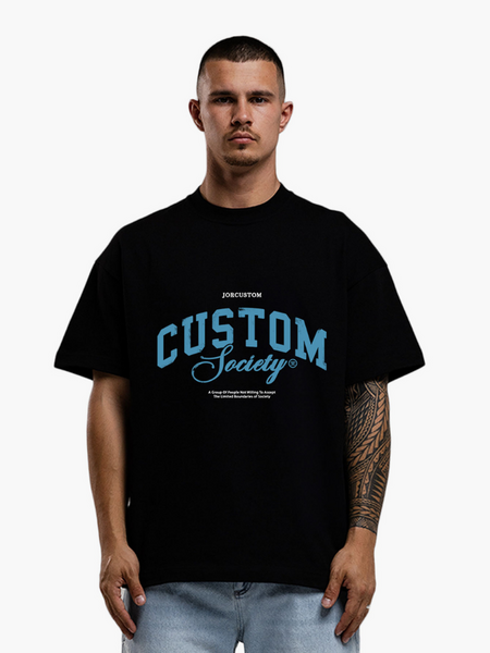 JorCustom JorCustom CustomSociety Loose Fit T-Shirt - Black JorCustom CustomSociety Loose Fit T-Shirt - Black
