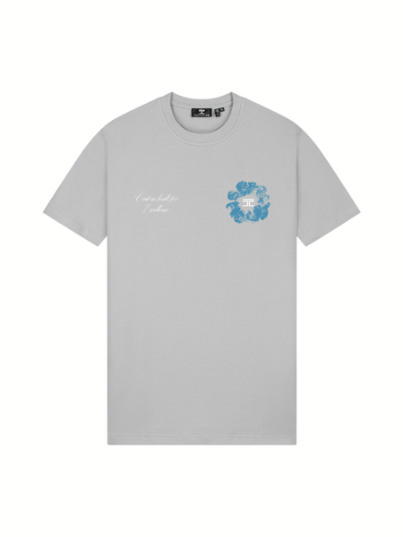 JorCustom Flowers Slim Fit T-Shirt - Light Grey JorCustom JorCustom Flowers Slim Fit T-Shirt - Light Grey