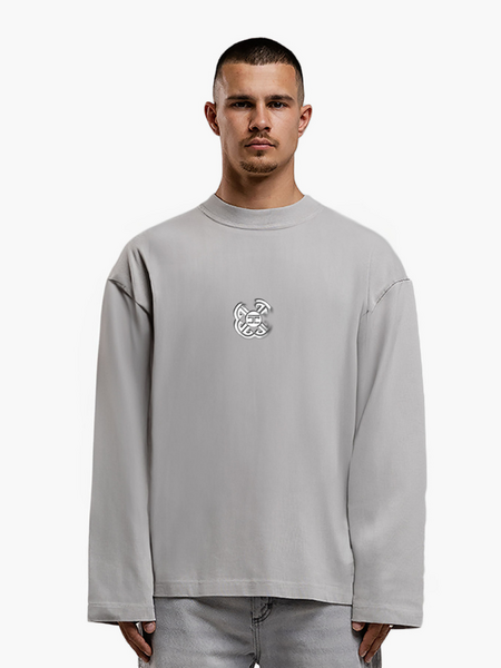 JorCustom Monogram Longsleeve T-Shirt - Light Grey JorCustom JorCustom Monogram Longsleeve T-Shirt - Light Grey