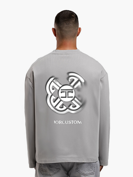 JorCustom Monogram Longsleeve T-Shirt - Light Grey JorCustom JorCustom Monogram Longsleeve T-Shirt - Light Grey