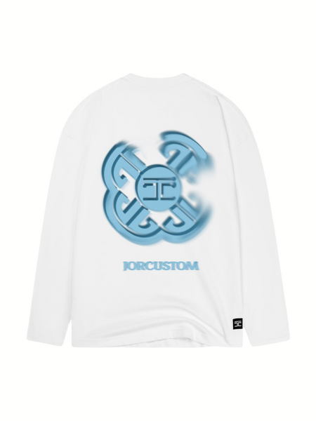 JorCustom Monogram Longsleeve T-Shirt - White JorCustom JorCustom Monogram Longsleeve T-Shirt - White