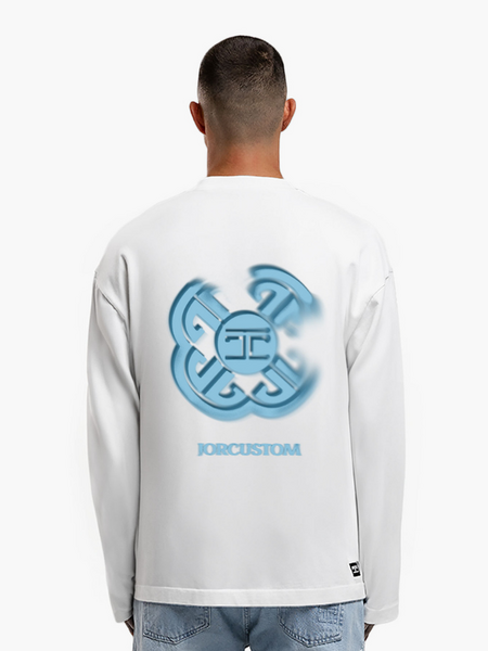 JorCustom JorCustom Monogram Longsleeve T-Shirt - White JorCustom Monogram Longsleeve T-Shirt - White
