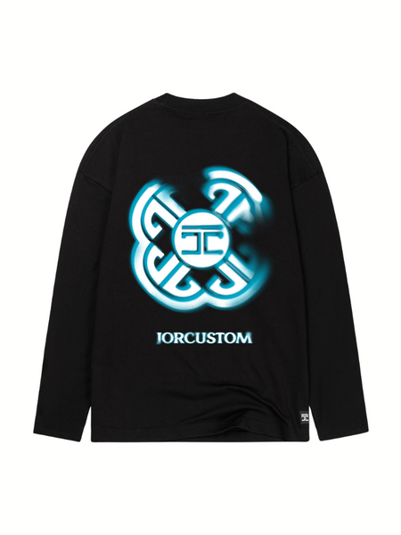 JorCustom Monogram Longsleeve T-Shirt - Black JorCustom JorCustom Monogram Longsleeve T-Shirt - Black