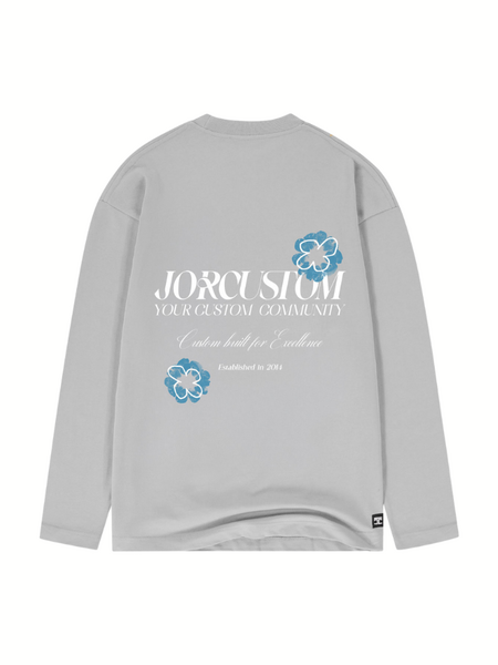 JorCustom Flowers Longsleeve T-Shirt - Light Grey JorCustom JorCustom Flowers Longsleeve T-Shirt - Light Grey