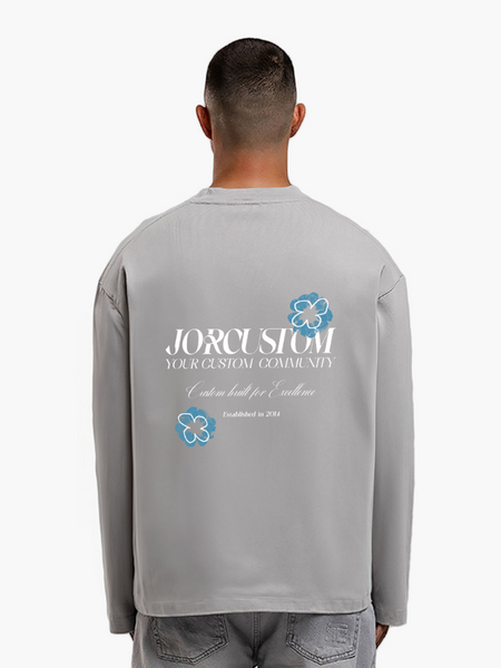 JorCustom Flowers Longsleeve T-Shirt - Light Grey JorCustom JorCustom Flowers Longsleeve T-Shirt - Light Grey