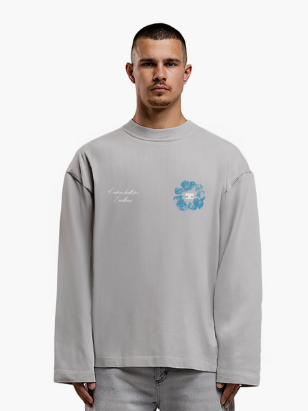 JorCustom Flowers Longsleeve T-Shirt - Light Grey JorCustom JorCustom Flowers Longsleeve T-Shirt - Light Grey