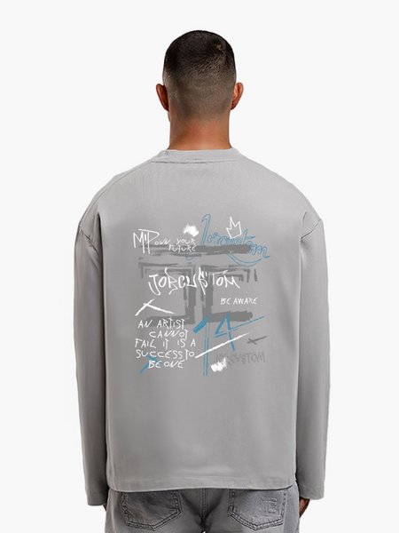 JorCustom JorCustom Artist Longsleeve T-Shirt - Light Grey JorCustom Artist Longsleeve T-Shirt - Light Grey