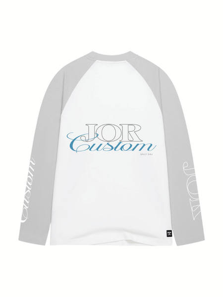 JorCustom JORcustom Raglan Longsleeve T-Shirt - White-LightGrey JorCustom JorCustom JORcustom Raglan Longsleeve T-Shirt - White-LightGrey