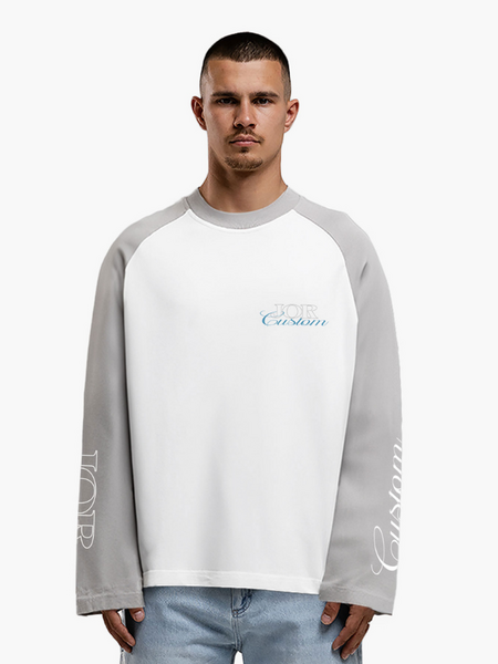 JorCustom JORcustom Raglan Longsleeve T-Shirt - White-LightGrey JorCustom JorCustom JORcustom Raglan Longsleeve T-Shirt - White-LightGrey