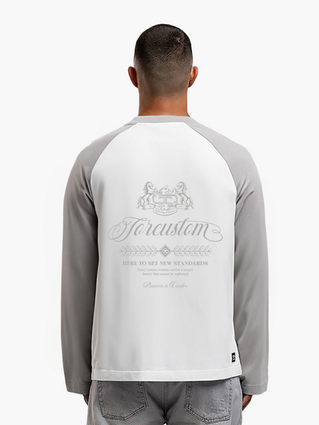 JorCustom Handscript2.0 Raglan Longsleeve T-Sh - White-LightGrey JorCustom JorCustom Handscript2.0 Raglan Longsleeve T-Sh - White-LightGrey