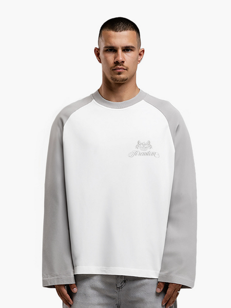 JorCustom Handscript2.0 Raglan Longsleeve T-Sh - White-LightGrey JorCustom JorCustom Handscript2.0 Raglan Longsleeve T-Sh - White-LightGrey