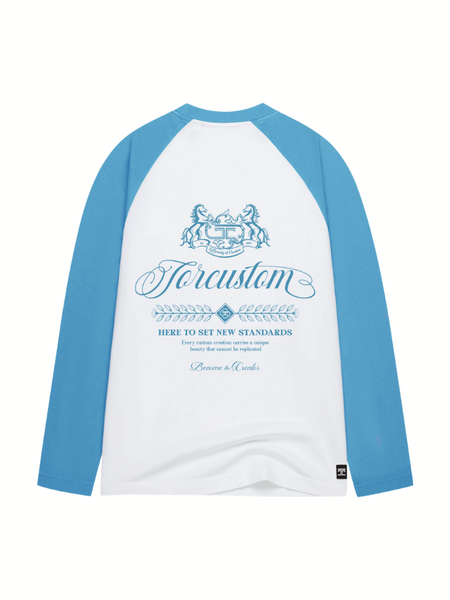 JorCustom Handscript2.0 Raglan Longsleeve T-Sh - White-BountyBlue JorCustom JorCustom Handscript2.0 Raglan Longsleeve T-Sh - White-BountyBlue
