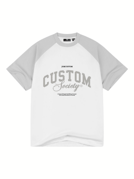 JorCustom Handscript2.0 Raglan T-Shirt - White-LightGrey JorCustom JorCustom Handscript2.0 Raglan T-Shirt - White-LightGrey