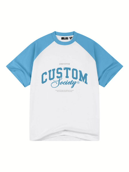 JorCustom JorCustom Handscript2.0 Raglan T-Shirt - White-BountyBlue JorCustom Handscript2.0 Raglan T-Shirt - White-BountyBlue