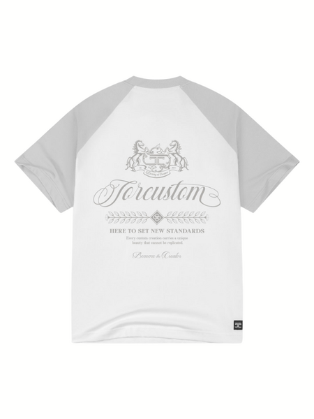 JorCustom CustomSociety Raglan T-Shirt - White-LightGrey JorCustom JorCustom CustomSociety Raglan T-Shirt - White-LightGrey