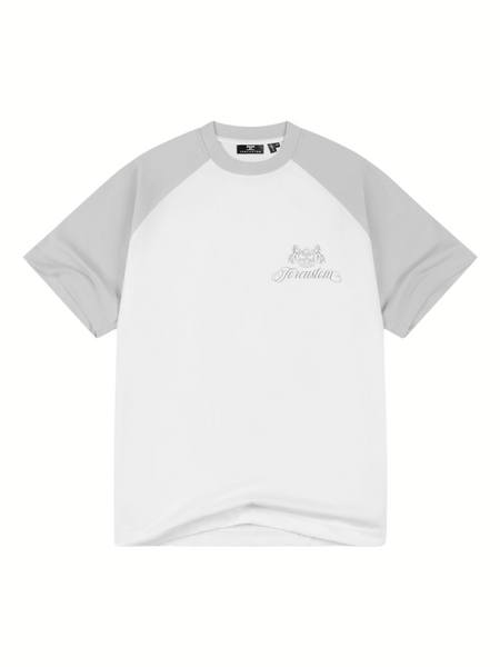 JorCustom CustomSociety Raglan T-Shirt - White-LightGrey JorCustom JorCustom CustomSociety Raglan T-Shirt - White-LightGrey