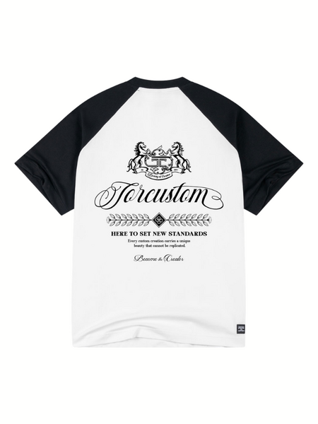 JorCustom CustomSociety Raglan T-Shirt - White/Black JorCustom JorCustom CustomSociety Raglan T-Shirt - White/Black
