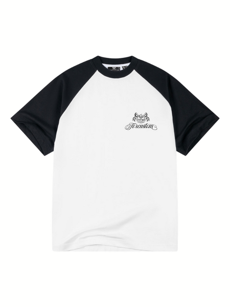 JorCustom CustomSociety Raglan T-Shirt - White/Black JorCustom JorCustom CustomSociety Raglan T-Shirt - White/Black
