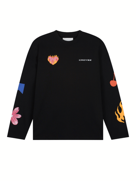 Croyez Croyez Sketched Longsleeve T-Shirt - Black Croyez Sketched Longsleeve T-Shirt - Black