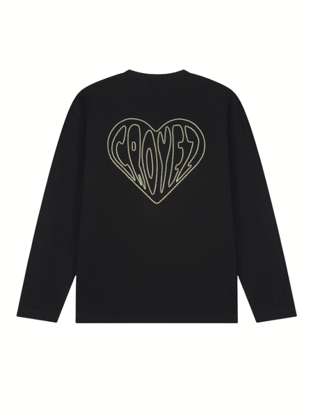 Croyez Croyez Stitched Heart Longsleeve T-Shirt - Black Croyez Stitched Heart Longsleeve T-Shirt - Black