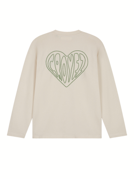 Croyez Stitched Heart Longsleeve T-Shirt - Light Beige