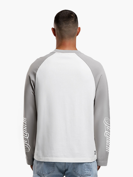 JorCustom SleeveHandscript2.0 Raglan Longsleeve - White-LightGrey JorCustom JorCustom SleeveHandscript2.0 Raglan Longsleeve - White-LightGrey