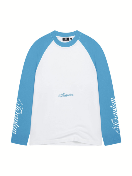 JorCustom SleeveHandscript2.0 Raglan Longsleev - White-BountyBlue JorCustom JorCustom SleeveHandscript2.0 Raglan Longsleev - White-BountyBlue