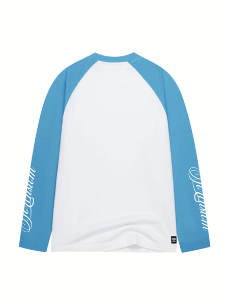 JorCustom SleeveHandscript2.0 Raglan Longsleev - White-BountyBlue JorCustom JorCustom SleeveHandscript2.0 Raglan Longsleev - White-BountyBlue