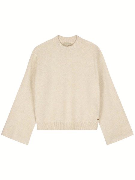 Malelions Women Oversized Knitted Sweater - Beige