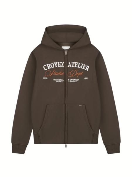 Croyez Studio Dept Zip Hoodie - Brown Croyez Croyez Studio Dept Zip Hoodie - Brown