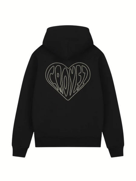 Croyez Stitched Heart Zip Hoodie - Black/Light Yellow Croyez Croyez Stitched Heart Zip Hoodie - Black/Light Yellow