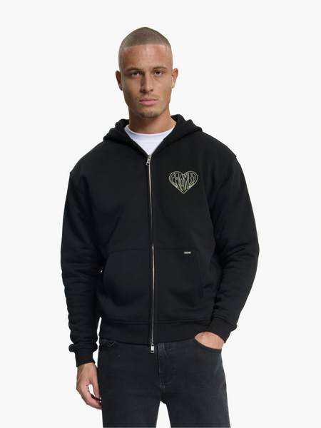 Croyez Stitched Heart Zip Hoodie - Black/Light Yellow Croyez Croyez Stitched Heart Zip Hoodie - Black/Light Yellow
