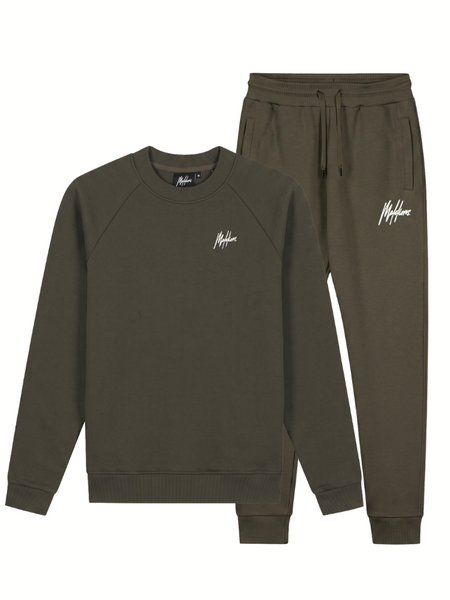 Malelions Sport Logo Raglan Sweater Combi-set - Moss