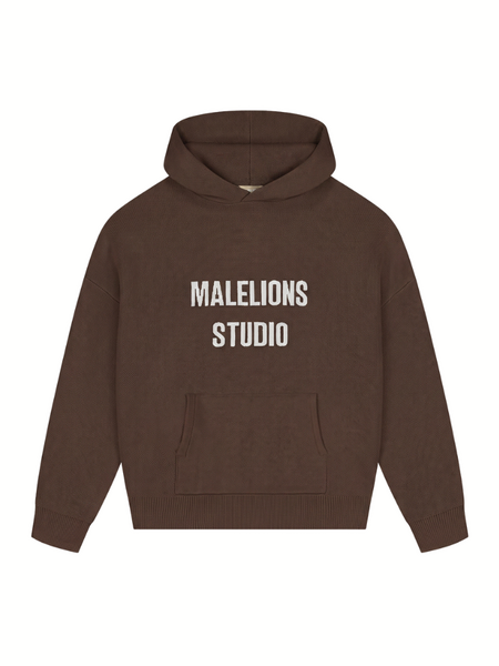 Malelions Women Heavy Knitted Hoodie - Dark Brown Malelions Malelions Women Heavy Knitted Hoodie - Dark Brown