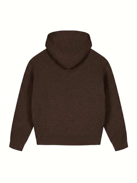 Malelions Women Heavy Knitted Hoodie - Dark Brown Malelions Malelions Women Heavy Knitted Hoodie - Dark Brown