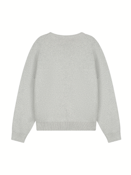 Malelions Women Heavy Knitted Sweater - Grey Melange Malelions Malelions Women Heavy Knitted Sweater - Grey Melange