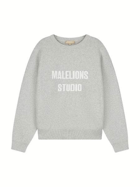 Malelions Women Heavy Knitted Sweater - Grey Melange Malelions Malelions Women Heavy Knitted Sweater - Grey Melange