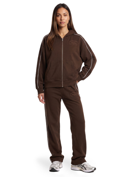 Malelions Women Contrast Zip Hoodie - Dark Brown Malelions Malelions Women Contrast Zip Hoodie - Dark Brown