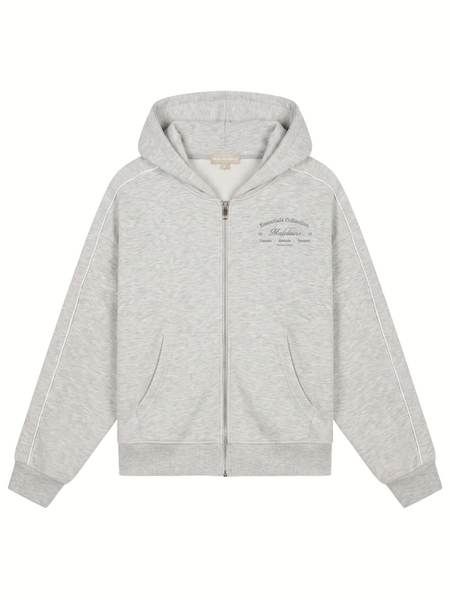 Malelions Women Contrast Zip Hoodie - Grey Melange Malelions Malelions Women Contrast Zip Hoodie - Grey Melange
