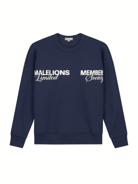 Malelions Women Members Society Sweater - Midnight Blue Malelions Malelions Women Members Society Sweater - Midnight Blue