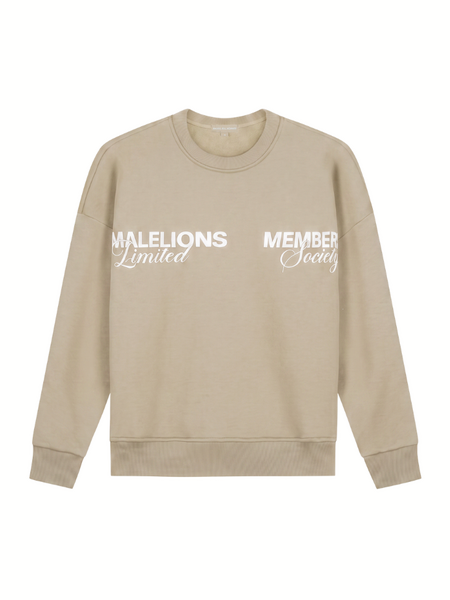 Malelions Women Members Society Sweater - Beige Malelions Malelions Women Members Society Sweater - Beige