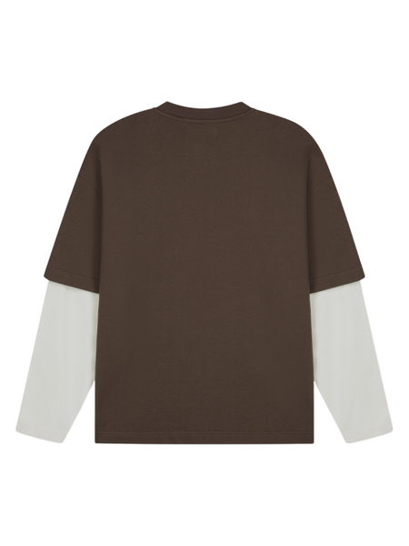 Croyez Croyez Showroom Double Sleeve T-Shirt - Brown