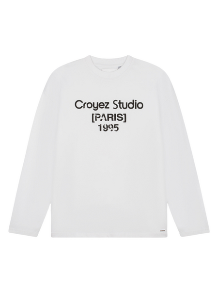 Croyez Croyez Studio Damaged Longsleeve T-Shirt - White Croyez Studio Damaged Longsleeve T-Shirt - White