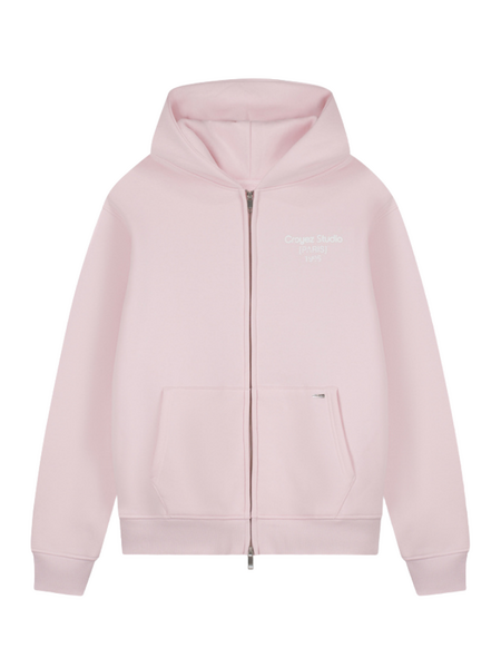 Croyez Studio Damaged Zip Hoodie - Pink Croyez Croyez Studio Damaged Zip Hoodie - Pink